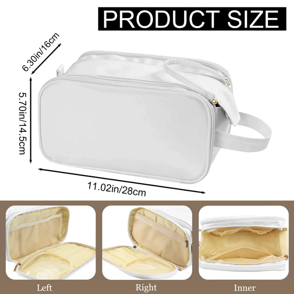 Large Capacity Travel Makeup Organizer - Waterproof PU Leather