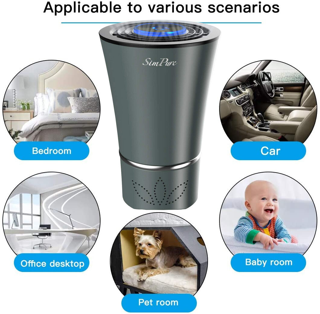 Portable HEPA Air Purifier - Car, Home & Office Ionizer