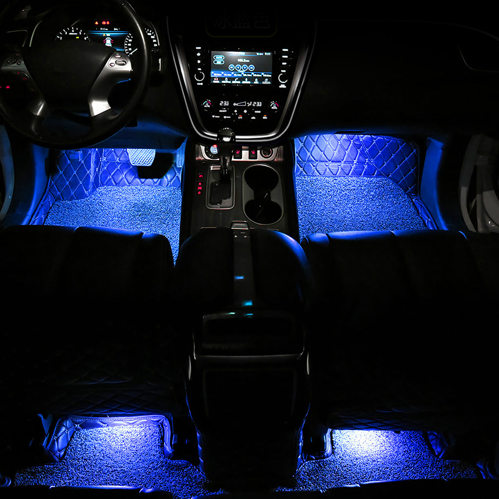 4-Pack Car Interior LED Atmosphere Lights - Blue Ambient Glow