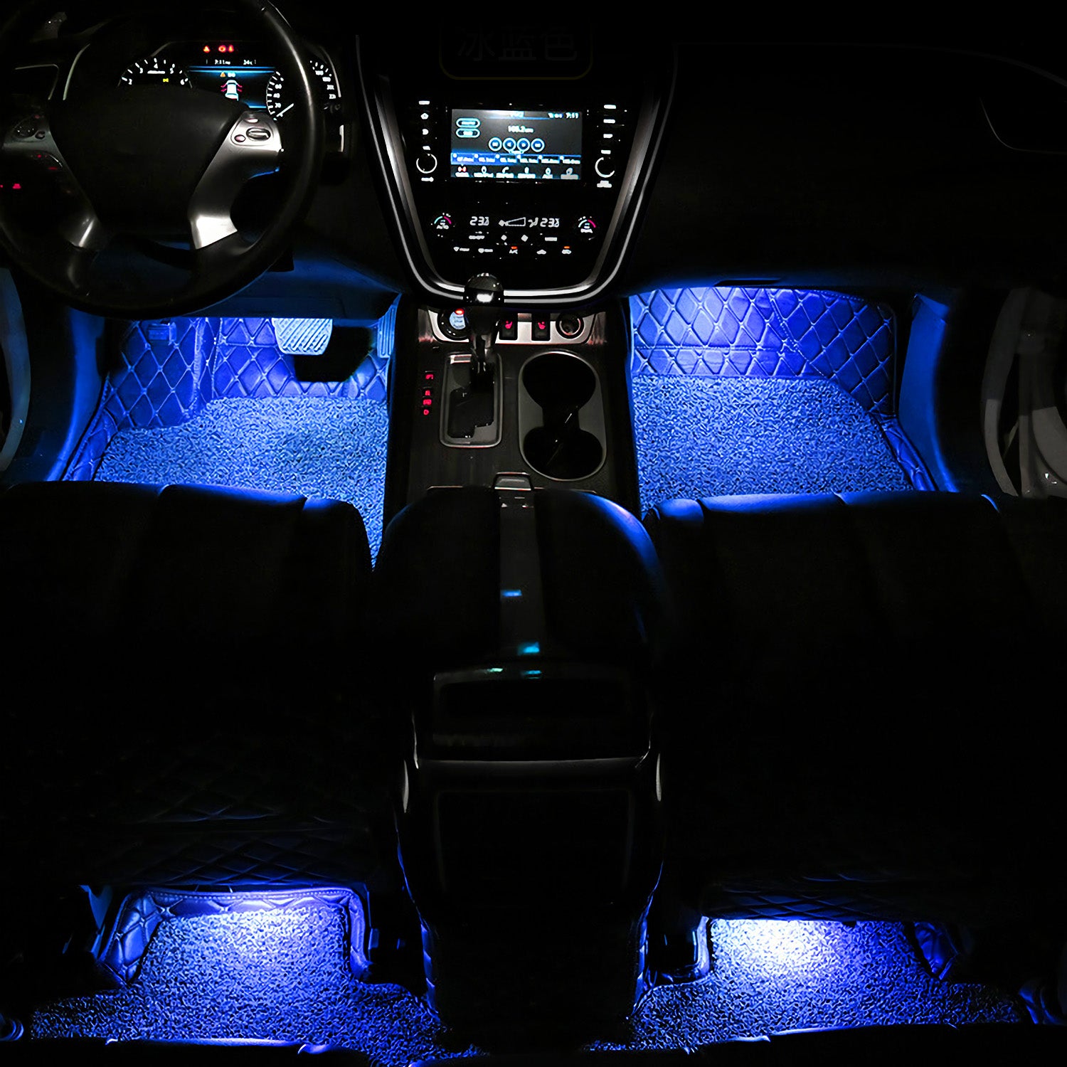 4-Pack Car Interior LED Atmosphere Lights - Blue Ambient Glow