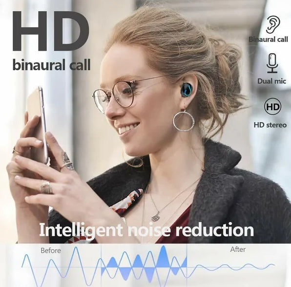Bluetooth 5.1 TWS Wireless Earbuds - IPX7 Waterproof Stereo Headphones