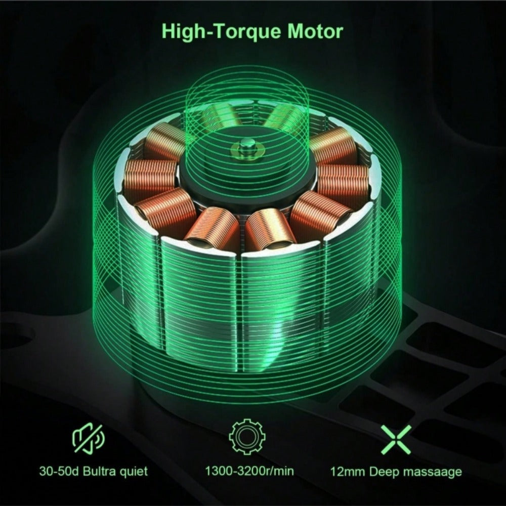 Deep Tissue Massage Gun - 8 Heads Handheld Percussion Massager