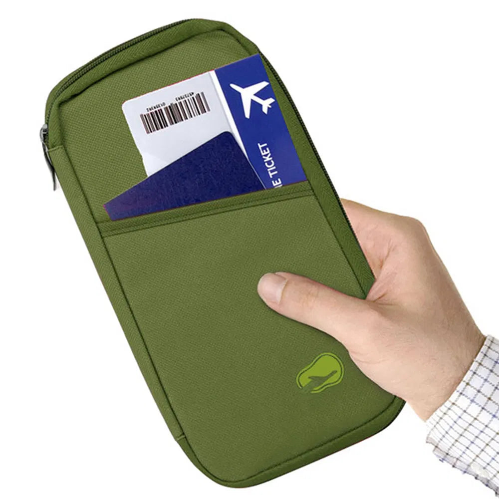Travel Passport Wallet - Water Repellent Document Organizer