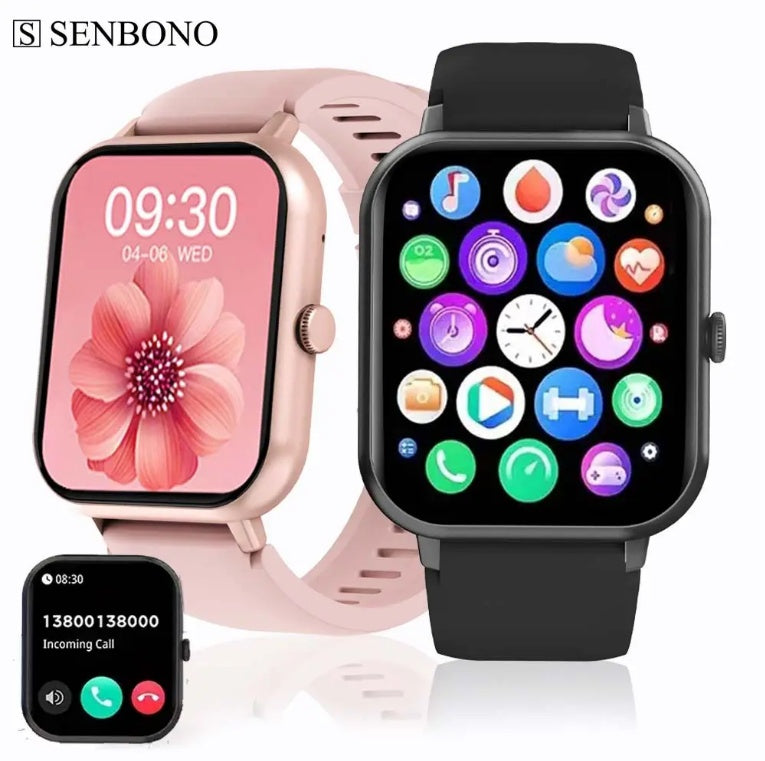 Square Smartwatch - BT Call, Heart Rate & Fitness Tracker (Waterproof)
