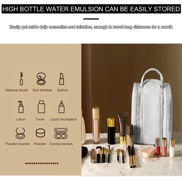 Large Capacity Travel Makeup Organizer - Waterproof PU Leather