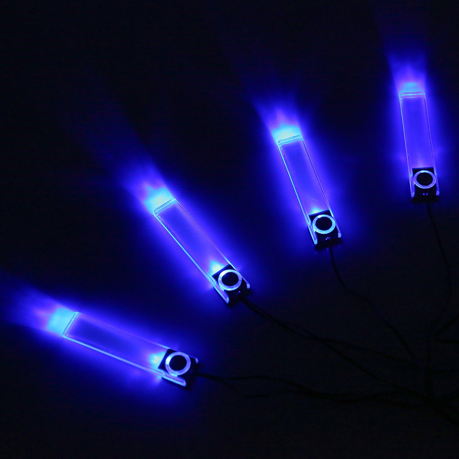 4-Pack Car Interior LED Atmosphere Lights - Blue Ambient Glow