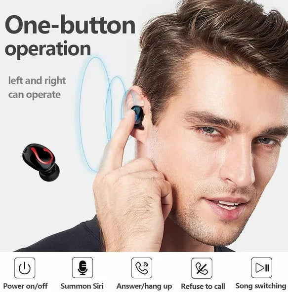 Bluetooth 5.1 TWS Wireless Earbuds - IPX7 Waterproof Stereo Headphones