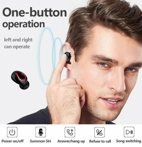Bluetooth 5.1 TWS Wireless Earbuds - IPX7 Waterproof Stereo Headphones