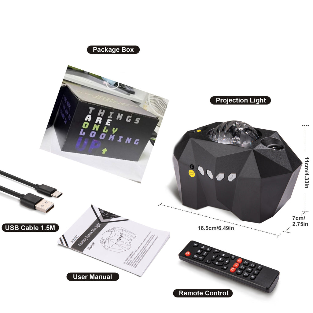 Ocean Star Projector Lamp with Bluetooth Speaker - Night Light