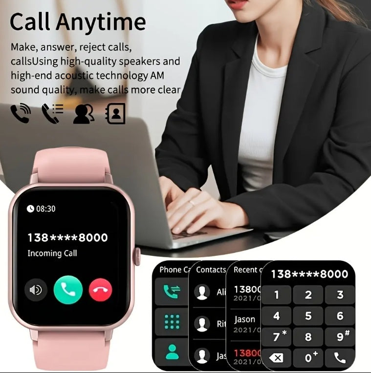 Square Smartwatch - BT Call, Heart Rate & Fitness Tracker (Waterproof)
