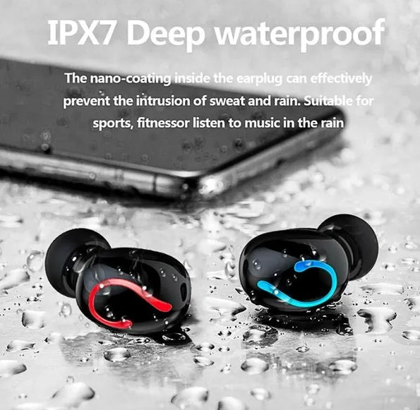 Bluetooth 5.1 TWS Wireless Earbuds - IPX7 Waterproof Stereo Headphones