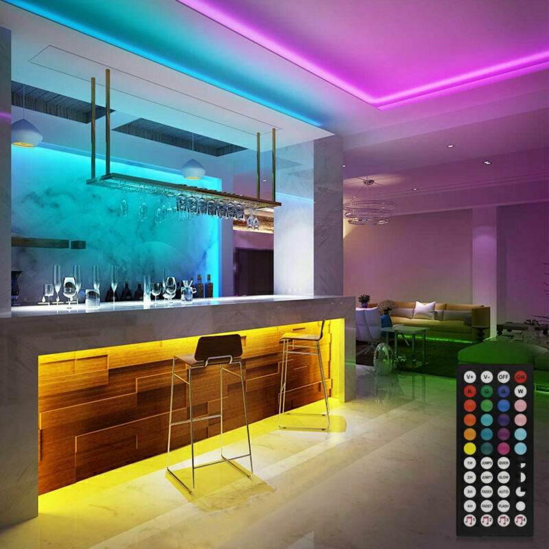 RGB LED Strip Lights with Bluetooth Remote - Color Changing TV Backlight