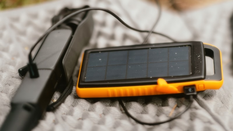 Solar Powered Phone Charger outdoors