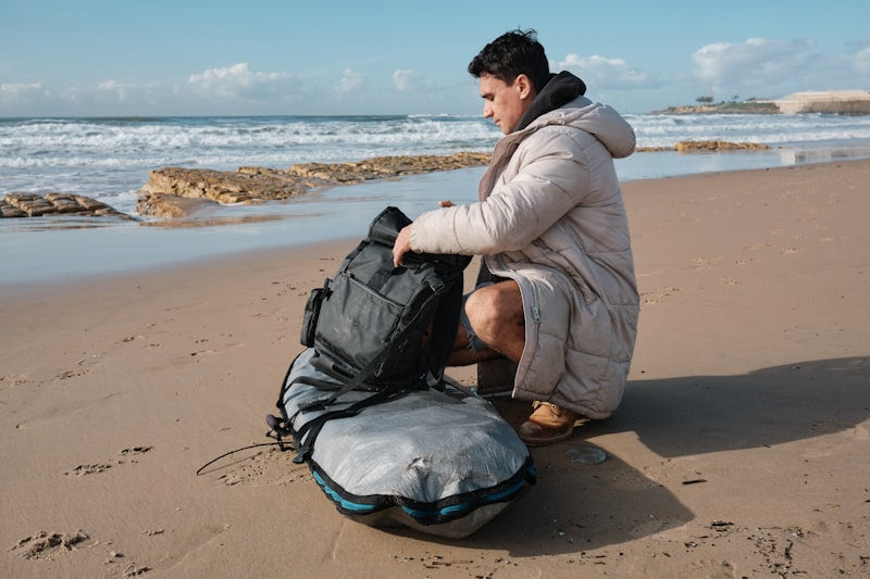 Waterproof Dry Bag on beach adventure